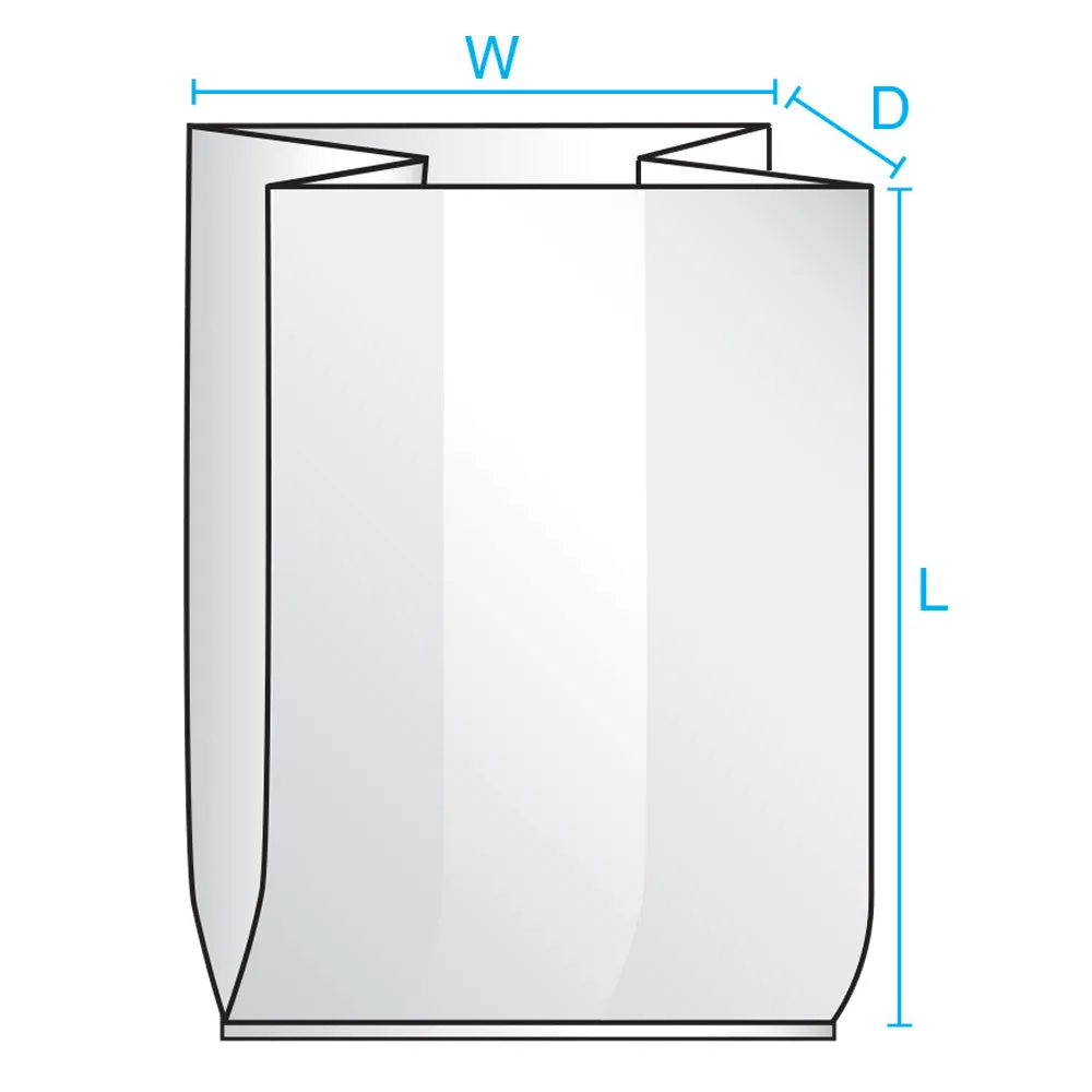 18" x 14" x 36" x 2 mil Clear Eco-Manufactured Plastic Side-Gusseted Bags (Case of 250)