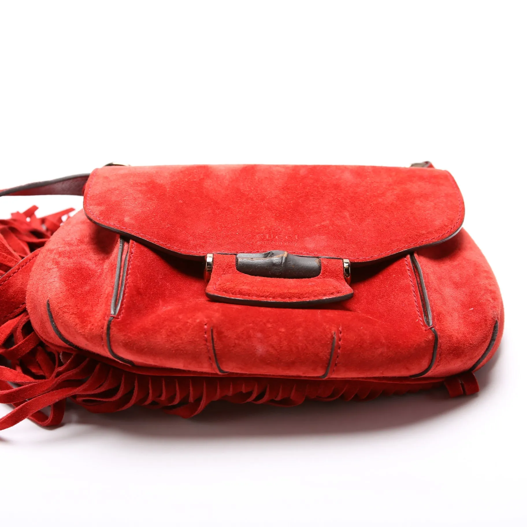 347100 Suede Nouveau Fringe Small Shoulder Bag