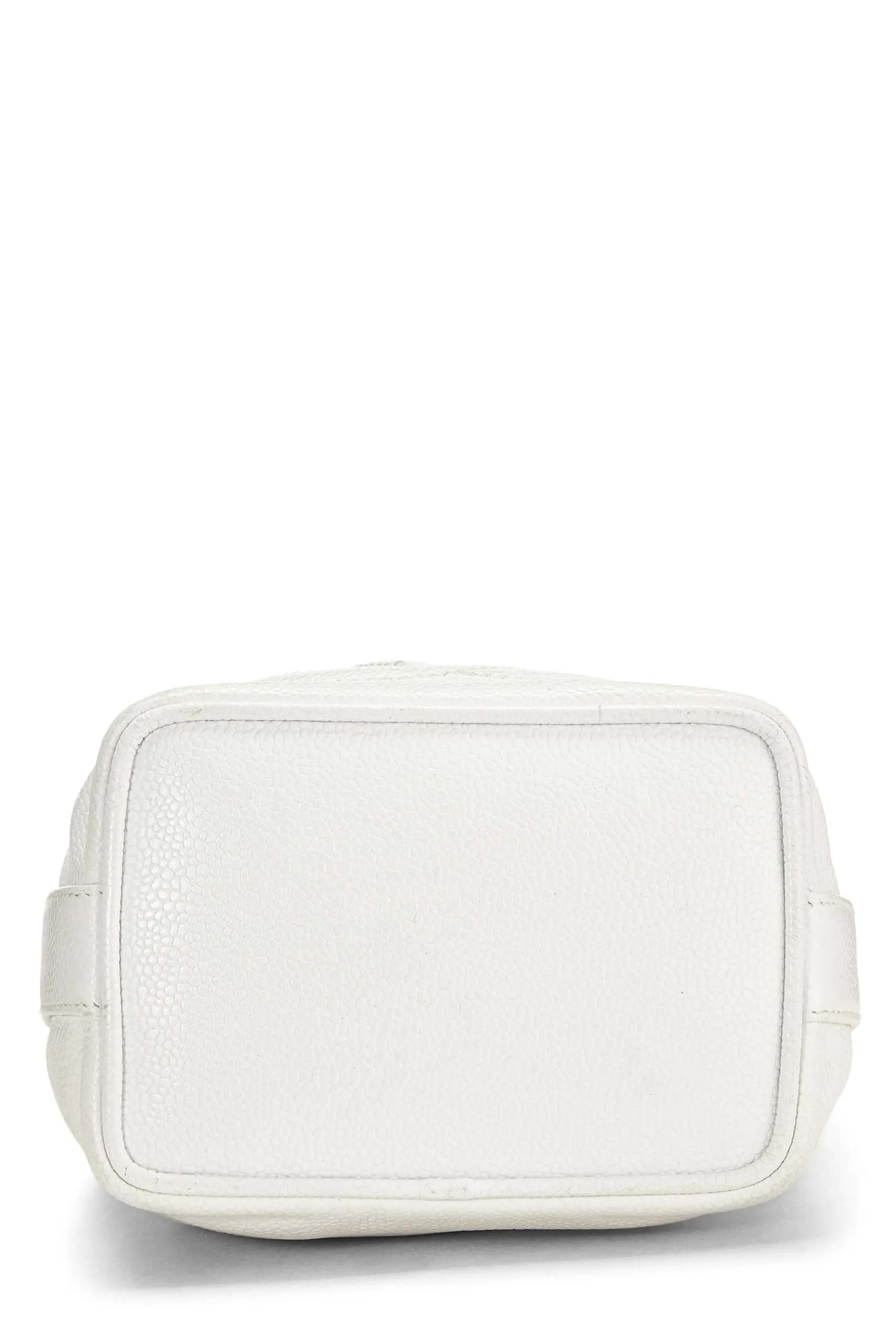 Chanel,  White Caviar Bucket Bag Mini, White