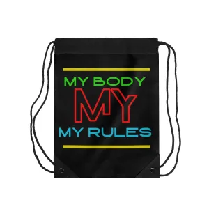 Copy of Drawstring Bag ( Look But Don't Touch  White )