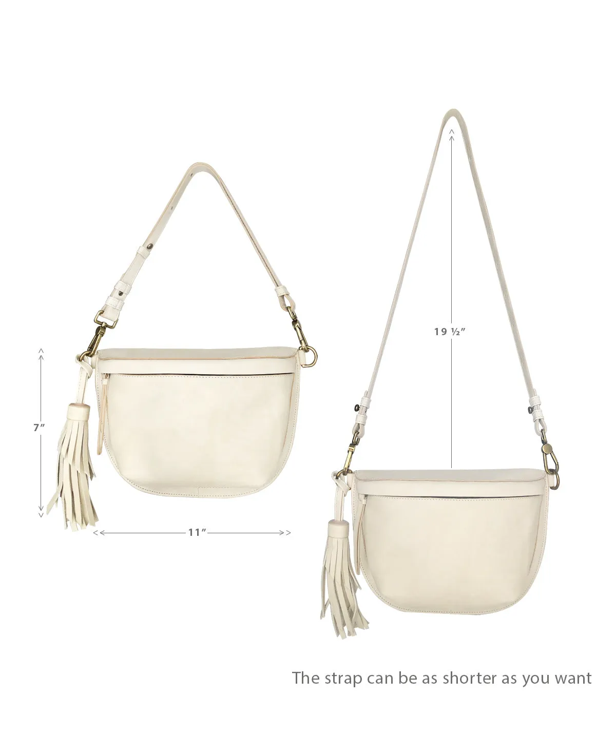 Cream Ivory Leather Sling Bag Crossbody