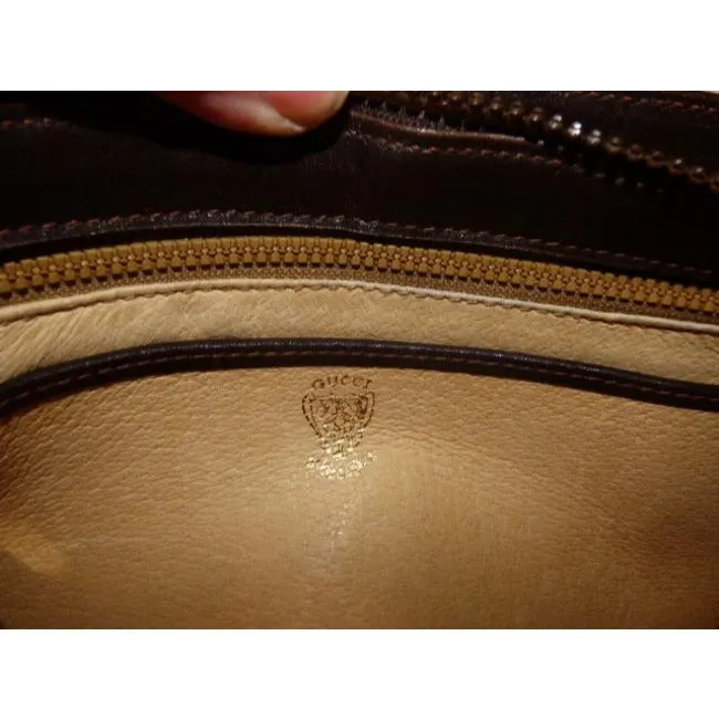 Gucci Top Handle Vintage Brown Suede Hobo Bag