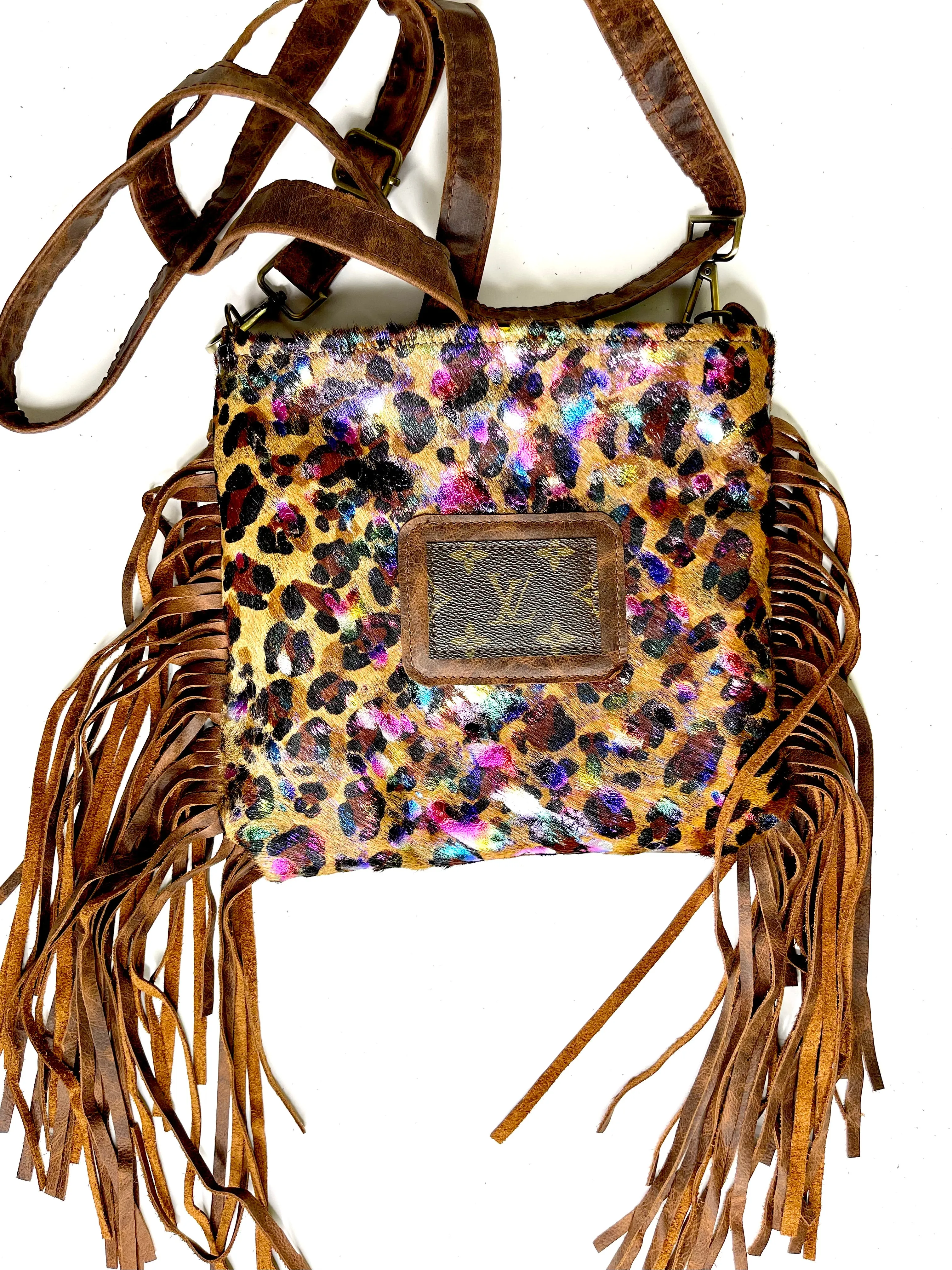 Medium Crossbody in Lisa frank, brown patch