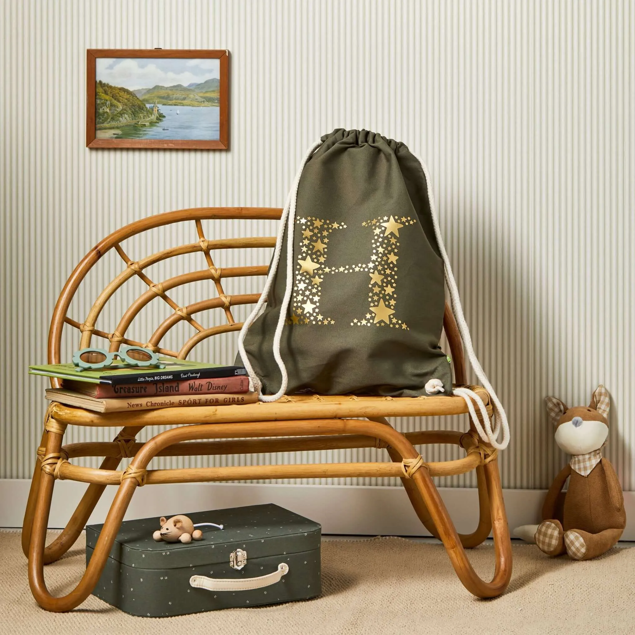 Star Letter Gym Bag - Moss Green