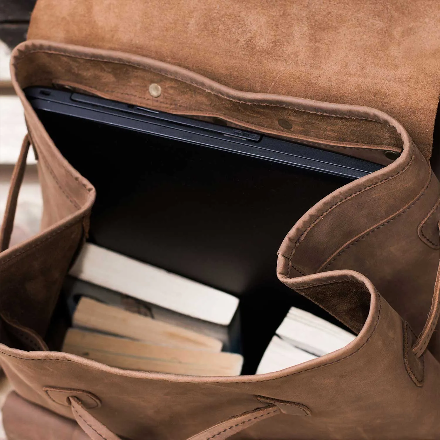 Thagus Soft Large Leather Backpack